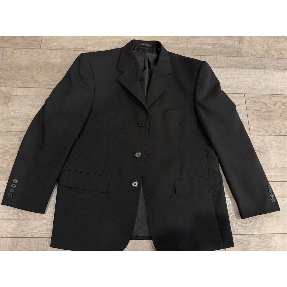 Vintage Vittorio St. Angelo New York Black Sport Coat Blazer Jacket Sz 42S